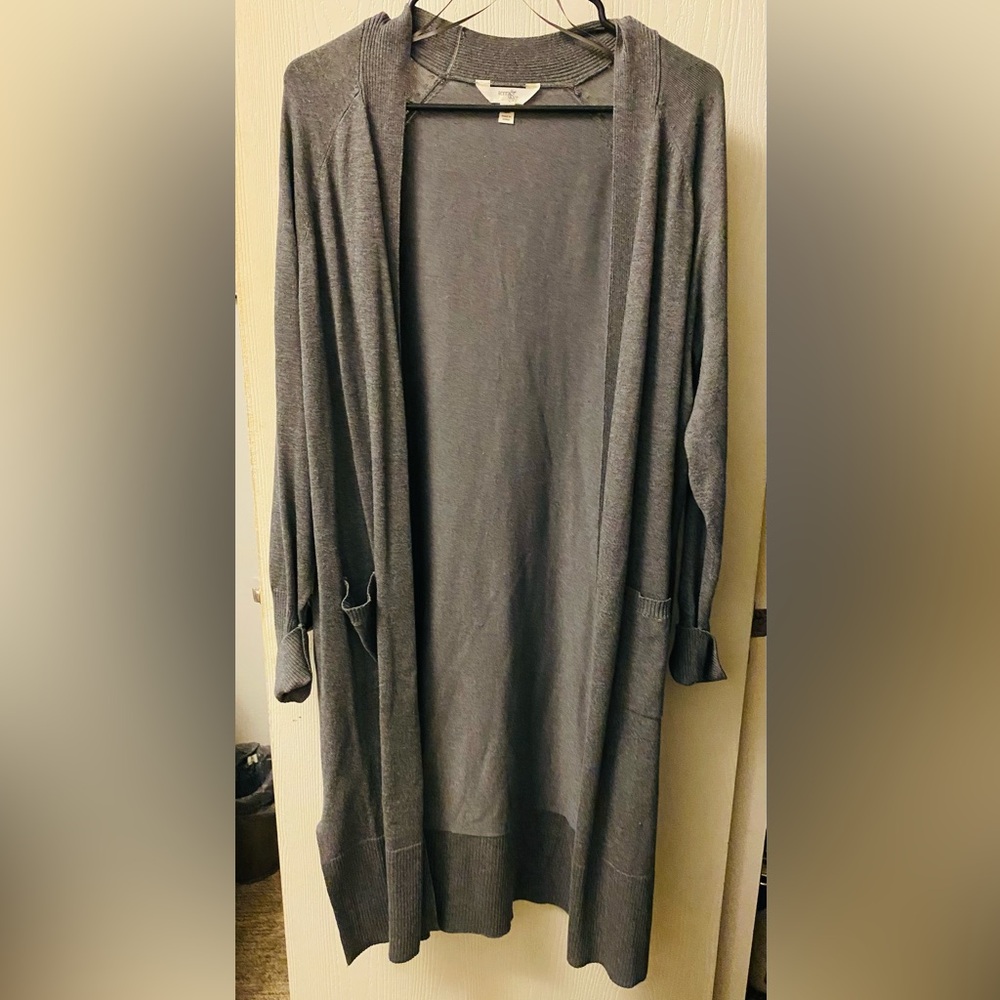 Terra Sky Women’s Dark Charcoal Cardigan w/ Pockets